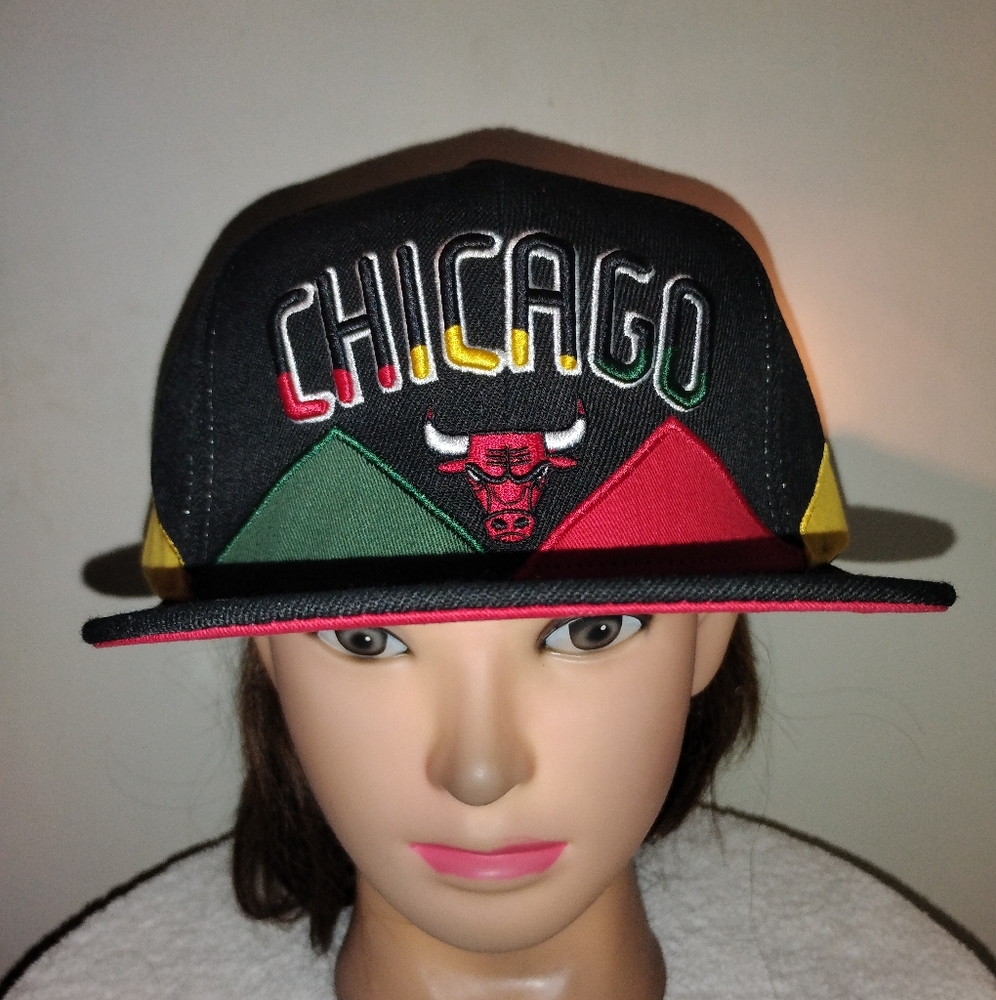 Black History month NBA Chicago Bulls snapback cap.